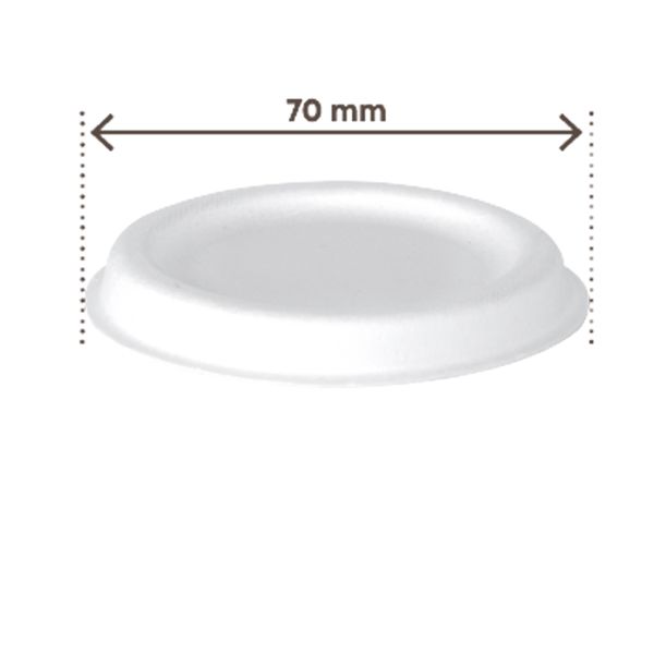 Coperchio in canna da zucchero - per coppetta porta salsa monouso 60 ml - bianco - Signor Bio