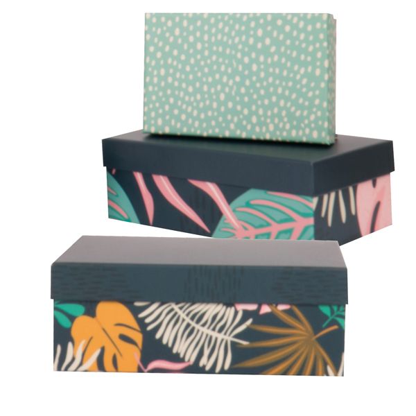 Set scatole regalo - dimensioni assortite - fantasia Breeze - conf. 5 pezzi