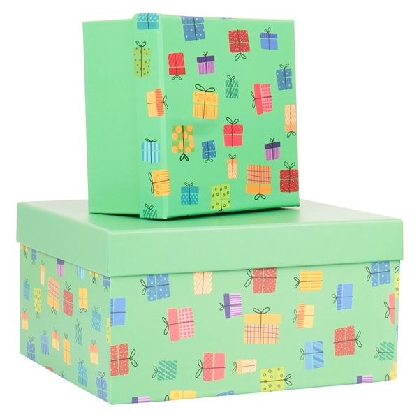 Set scatole regalo - dimensioni assortite - fantasia Memento - conf. 6 pezzi