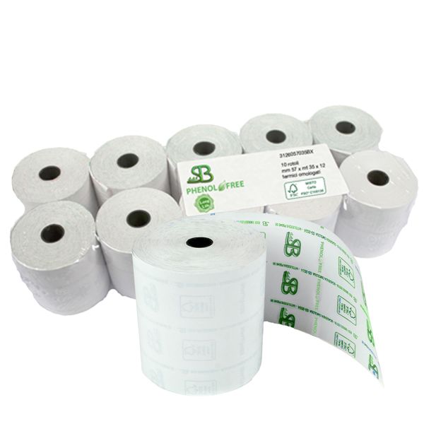 Blister 10 rotoli RC carta termica LUNGA DURATA 59,5mm x 60mt D68mm