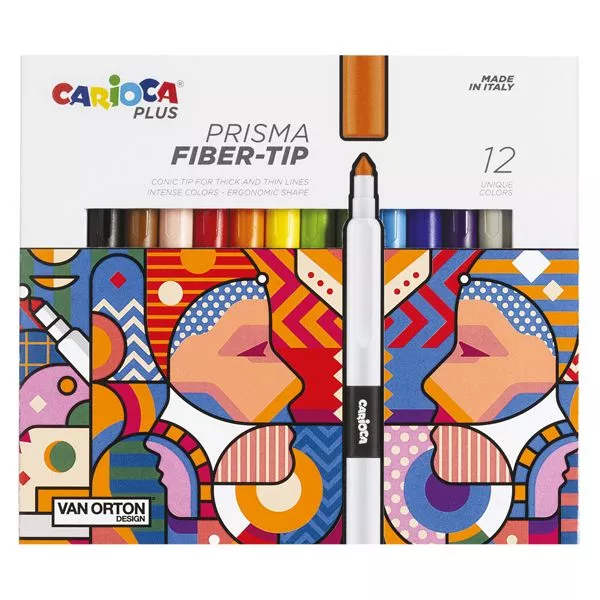 Pennarello Prisma - punta 3,7 mm - colori assortiti - Carioca Plus - conf. 12 pezzi