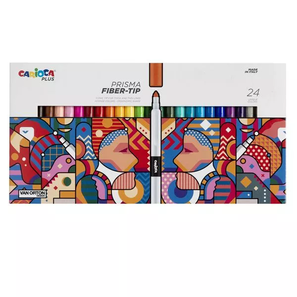 Pennarello Prisma - punta 3,7 mm - colori assortiti - Carioca Plus - conf. 24 pezzi