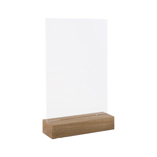 Portadepliant - verticale - con base in legno - 21 x 30 cm - acrilico - Lebez