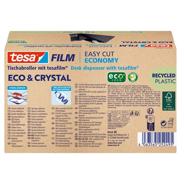 Dispenser easy cut Ecocrystal + 1rt19mm x 10m TesaFilm
