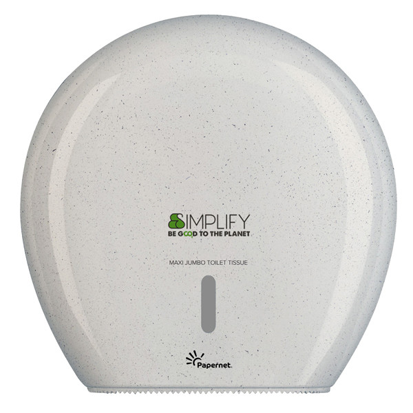 Dispenser carta igienica Simplify rotolo Maxi Jumbo - 34,5 x 14,8 x 34,5 cm - rotolo diametro 29 cm - white wood - Papernet