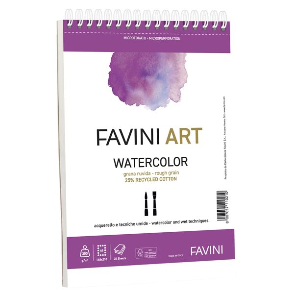 Album spiralato Watercolor Favini Art 20fg 300gr A5