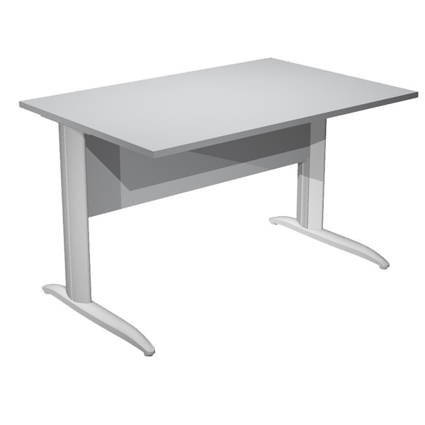 Scrivania lineare Easy - 120 x 80 x 72 cm - Grigio/grigio alluminio