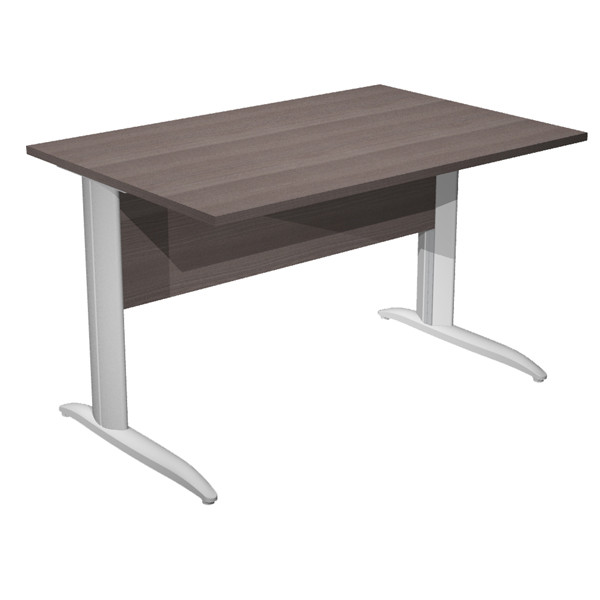Scrivania lineare Easy - 120 x 80 x 72 cm - Frassino toscano/grigio alluminio