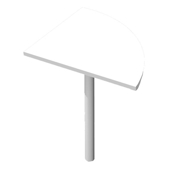 ANGOLARE 90  BIANCO + GAMBA SUPPORTO GRIGIO ALL. x SCRIVANIE EASY