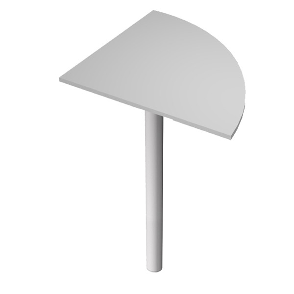 Raccordo angolare 90° per scrivanie Easy - 80 x 80 cm - grigio/grigio alluminio