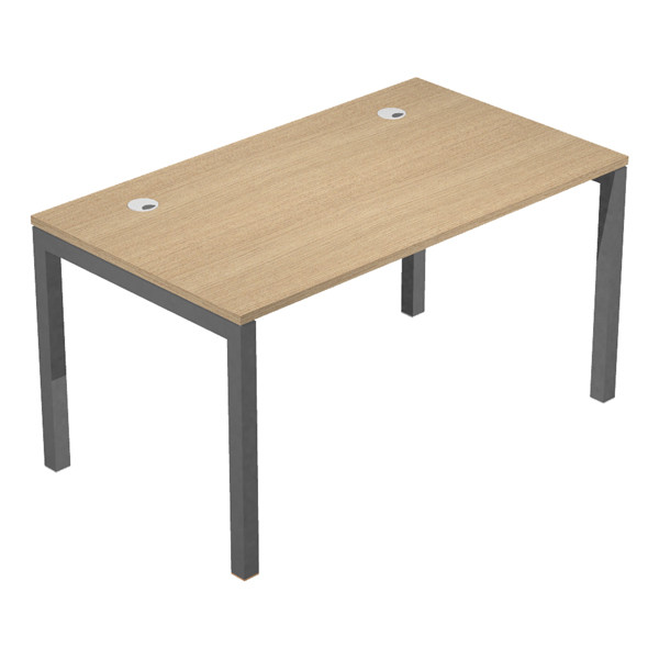 Scrivania singola Agor&agrave; - 140 x 80 x 74,6 cm - Rovere/antracite