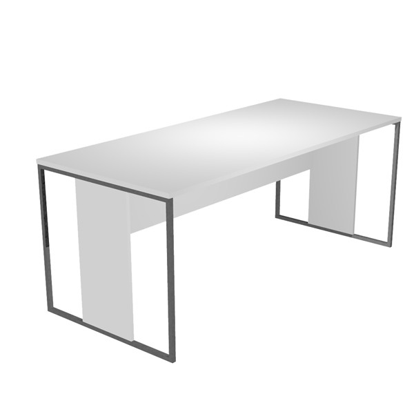 Scrivania singola Essence - 180 x 80 cm - Bianco - Gamba antracite