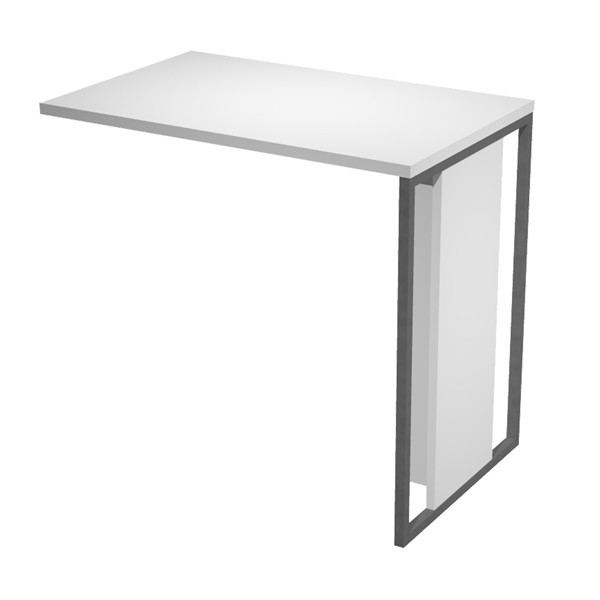 Allungo reversibile dx/sx Essence - 80 x 50 cm - Bianco - Gamba antracite