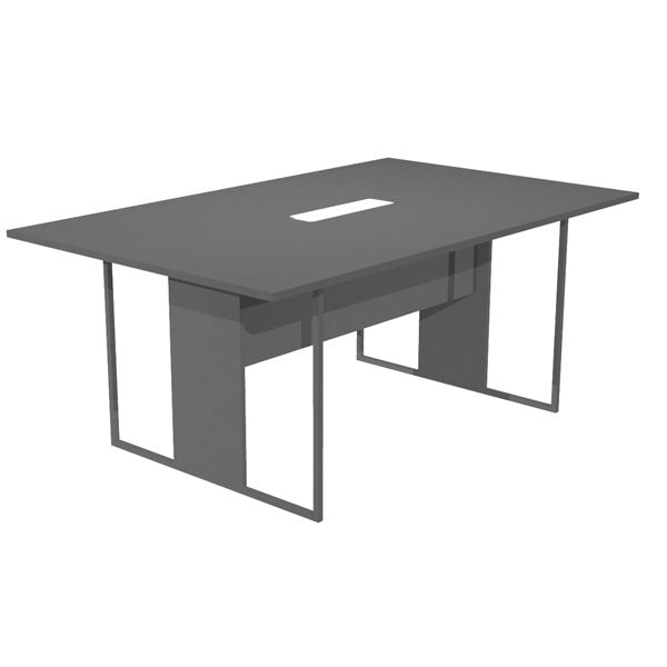Tavolo riunione Essence - 180 x 110 cm - Antracite - Gamba antracite - Top bianco - Artexport