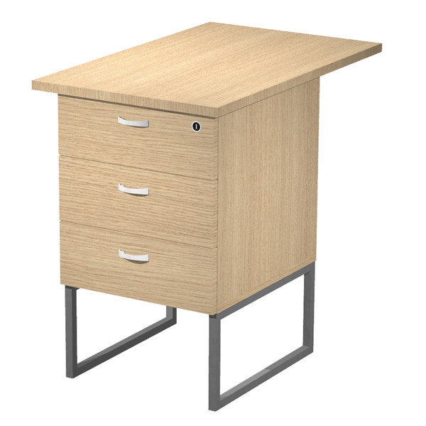 Cassettiera Essence - 3 cassetti - con supporto metal e top - 41,5 x 49,5 x 57,6 cm - Rovere/Antracite