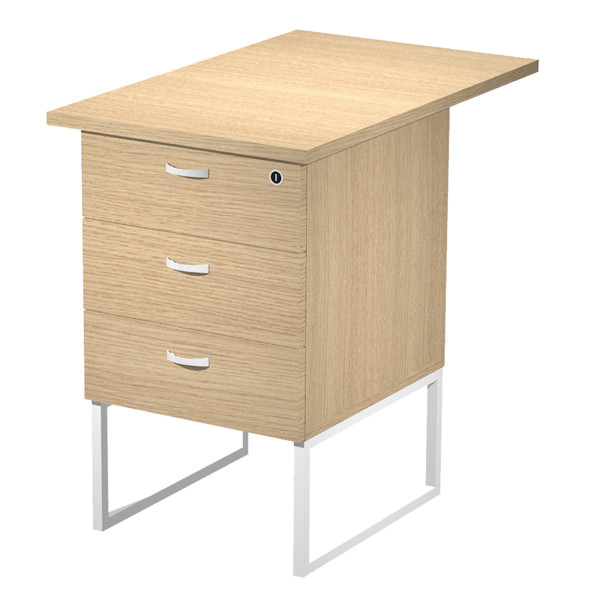 Cassettiera Essence - 3 cassetti - con supporto metal e top - 41,5 x 49,5 x 57,6 cm - Rovere/Bianco
