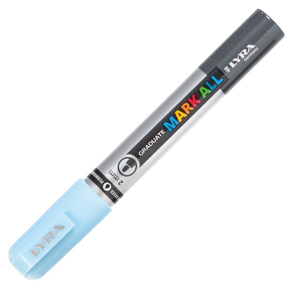 Marcatore a base d'acqua Graduate Mark All - punta tonda 2mm - blu ghiaccio - Lyra