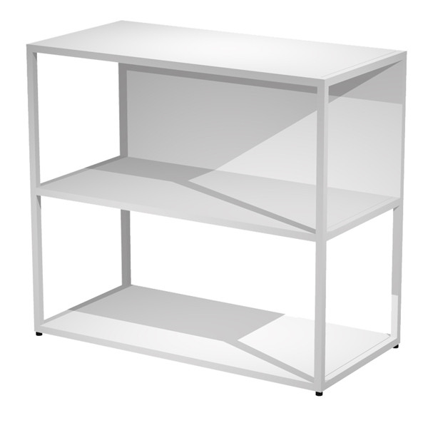Libreria bassa a giorno Essence - 90 x 44 x 80 cm - Bianco/bianco