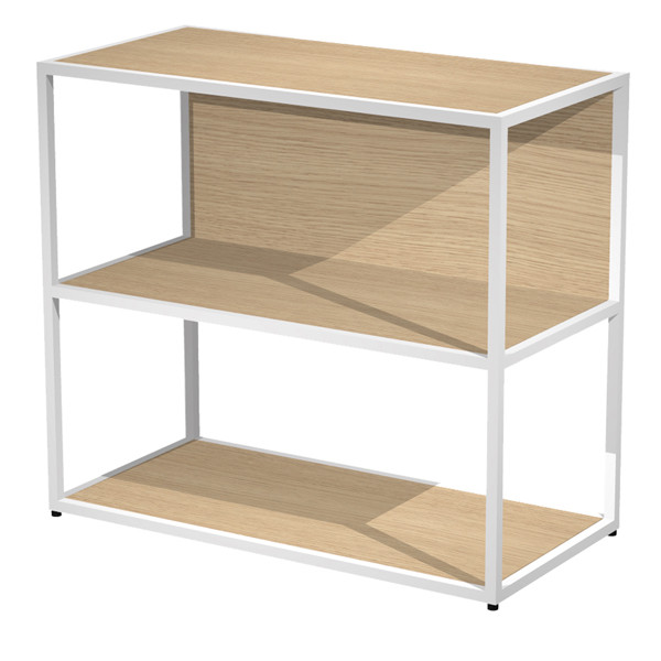 Libreria bassa a giorno Essence - 90 x 44 x 80 cm - Rovere/bianco