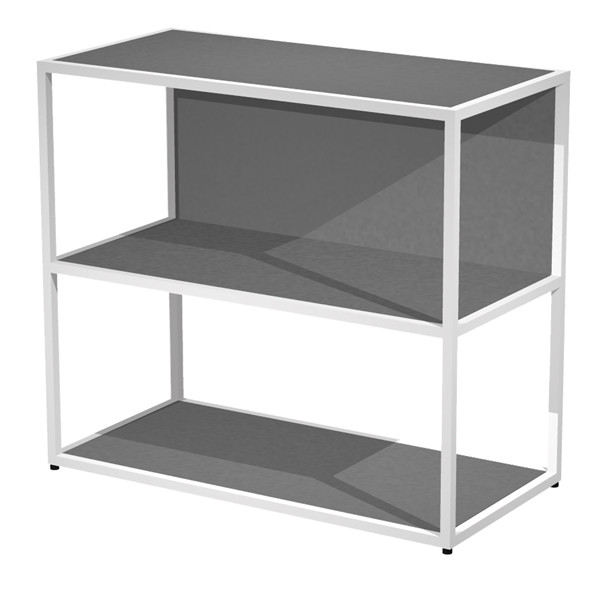 Libreria bassa a giorno Essence - 90 x 44 x 80 cm - Antracite/bianco