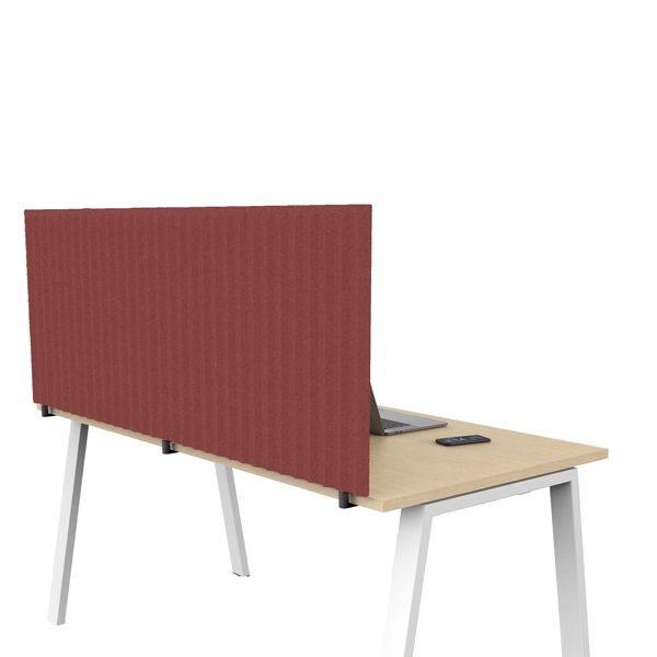 Pannello fonoassorbente per scrivania - 175 x 40 cm - morsetti neri - rosso - Artexport