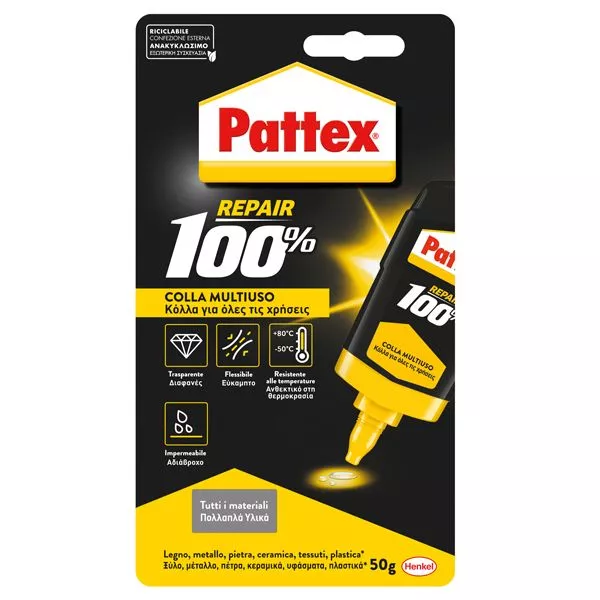 Colla universale Pattex Repair 100 colla - 50 gr - trasparente - Pattex