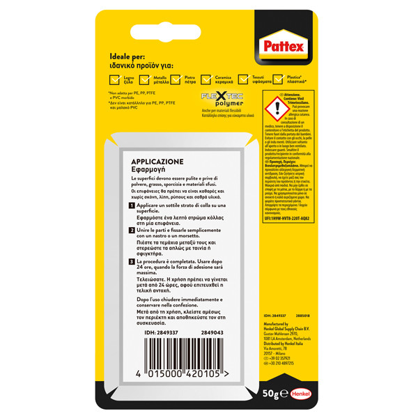 Colla universale Pattex Repair 100% colla - 50 gr - trasparente - Pattex