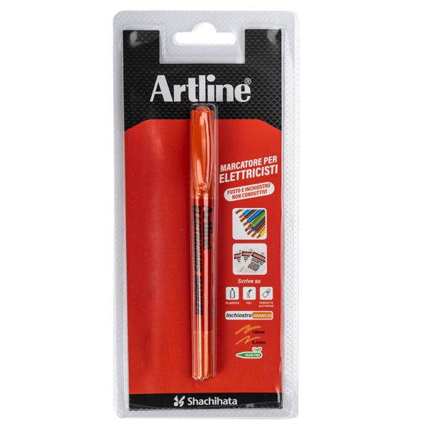 Marcatore permanente a doppia punta 0,4-1mm per elettricisti arancione artline