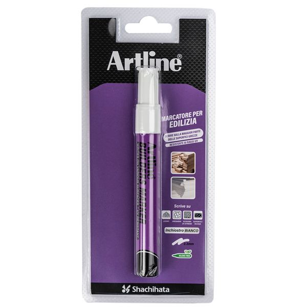 Marcatore permanente speciale per edilizia p. tonda 2,3mm bianco artline