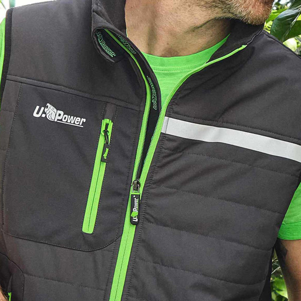 Gilet Wall - taglia L - PL - grigio/verde - U-Power