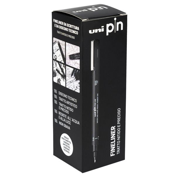 Giftbox Pin fineliner nero 11 gradazioni assortiti Uni Mitsubishi