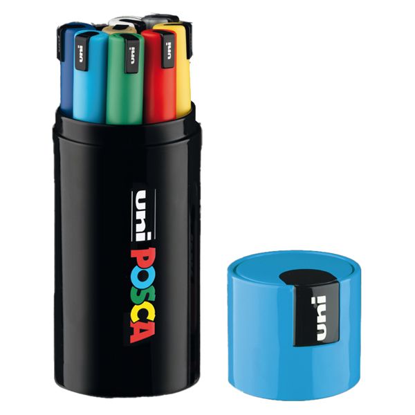 Gift Box azzurro 9 marcatori Posca Pen PC1 punta 0.7mm col.ass. UNI