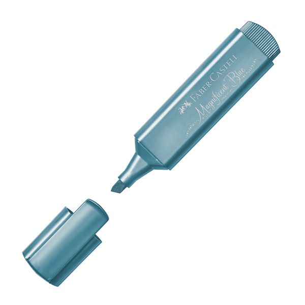 Evidenziatore Textliner 46 - punta a scalpello - tratto 1,0-3,0-5,0 mm - colori assortiti metallic - Faber Castell - astuccio 8 colori