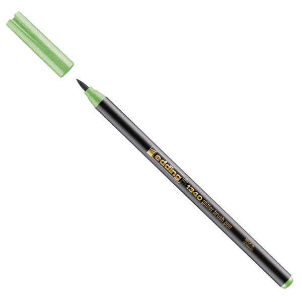 Pennarello Brush 1340 glitter - tratto da 1,0 a 6,0 mm - colori assortiti - Edding - astuccio 10 pezzi