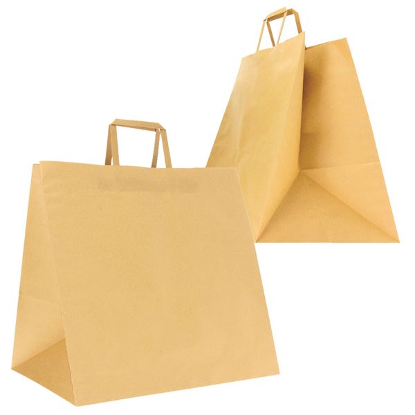 Shoppers Flat maxi plus - 40 x 35 x 35 cm - carta kraft - avana - Mainetti Bags - conf. 150 pezzi
