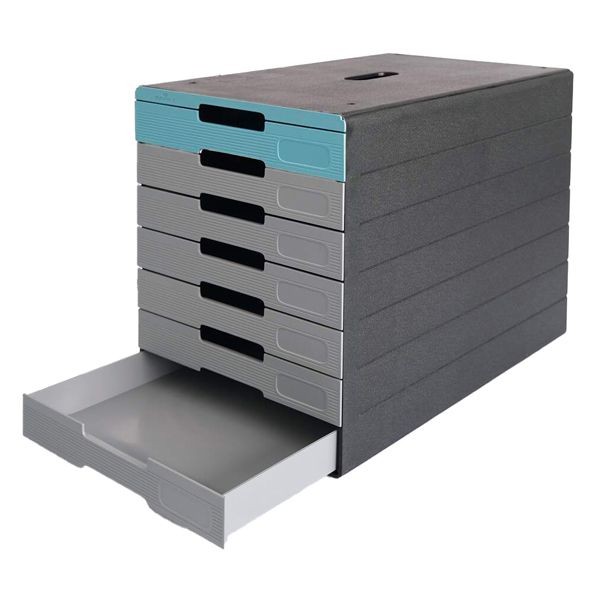 Cassettiera Idealbox Pro 7 - 7 cassetti - 36,5 x 32,2 x 25 cm - azzurro - Durable
