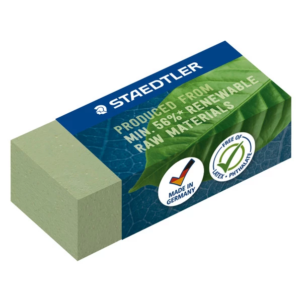 Gomma Eco 526 - 43 x 19 x 13 mm - per matita - verde - Staedtler - conf. 30 pezzi