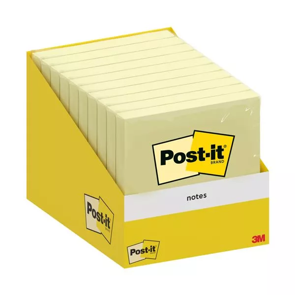 Blocco foglietti Post it   - 76 x 76 mm - giallo canary - 100 fogli - Post it  - conf. 10 blocchi