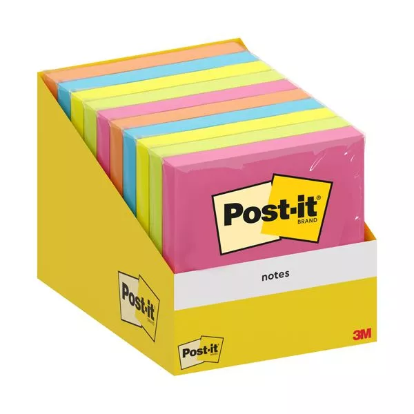 Blocco foglietti Post it - 76 x 76 mm - colori assortiti - 100 fogli - Post it - conf. 10 blocchi