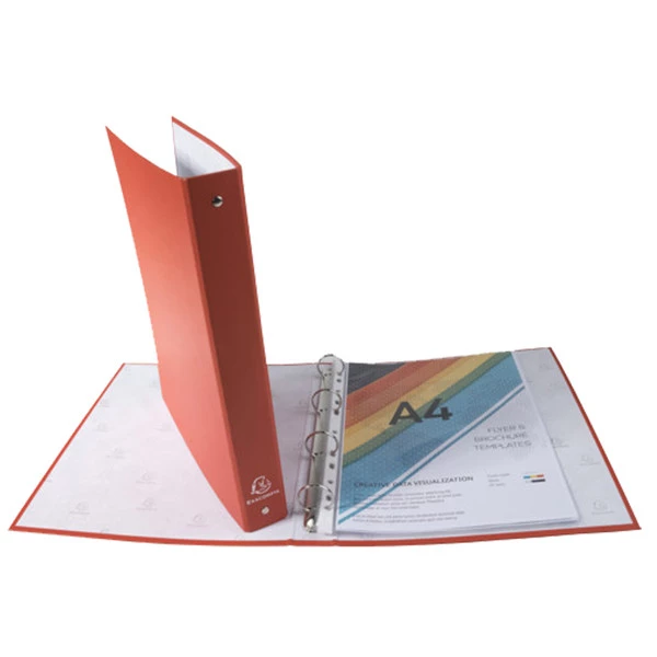 Raccoglitore foderato polipropilene 4 anelli 30mm A4 rosso 51375E Exacompta