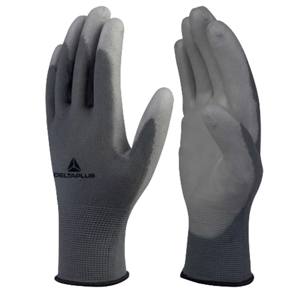 Guanti da lavoro VE702GR - poliuretano - taglia 10 - grigio - Deltaplus