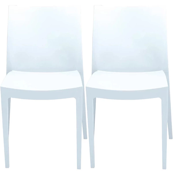 Sedia Venice - 51 x 49 x 80 cm - polipropilene - bianco - Grandsoleil - conf. 2 pezzi