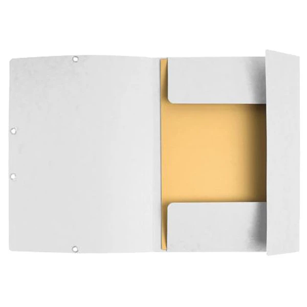 Cartella 3 lembi - con elastici - A4 - cartoncino lustr&eacute; - 400g/mq - bianco - Exacompta