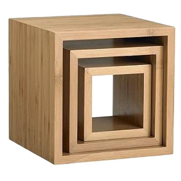 Alzata buffet Cubo - misure assortite - bamboo - naturale - Leone - conf. 3 pezzi