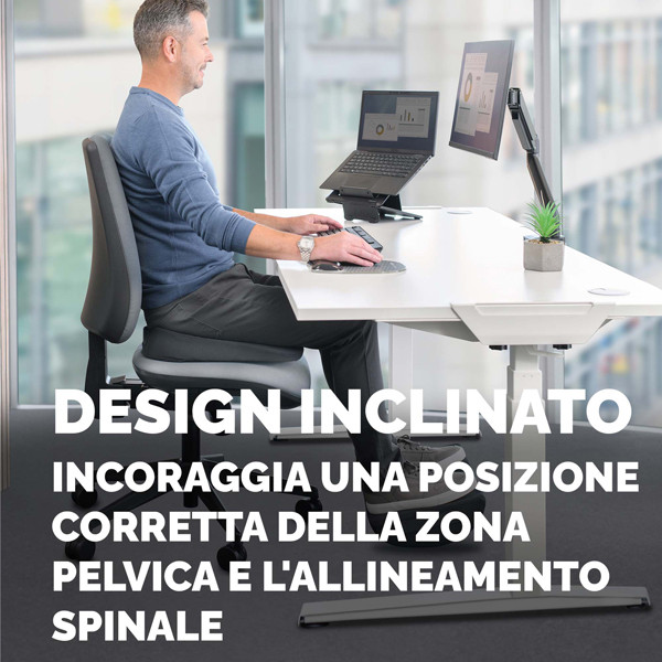 Cuscino Breyta Inclinato - 9 x 43 x 43 cm - in tessuto - nero - Fellowes