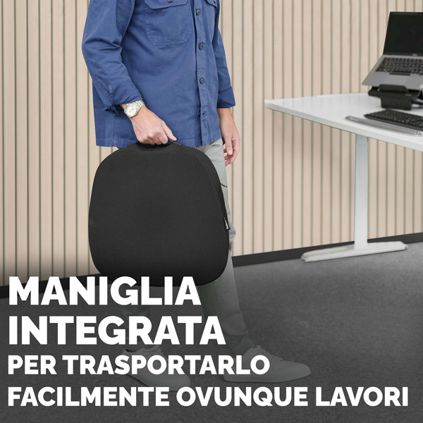 Cuscino Breyta Inclinato - 9 x 43 x 43 cm - in tessuto - nero - Fellowes