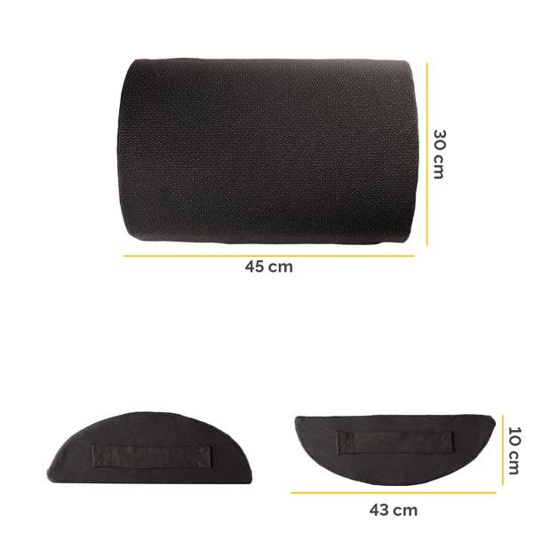 Cuscino Poggiapiedi Breyta - 10 x 45 x 30 cm - nero - Fellowes