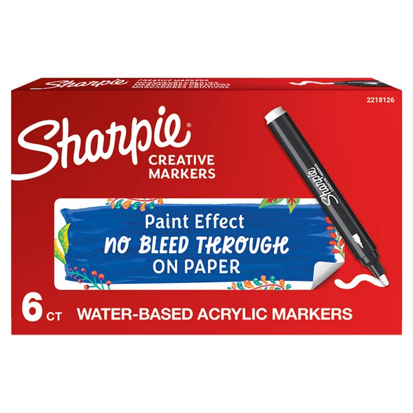 Marcatore acrilico - punta tonda - bianco - Sharpie