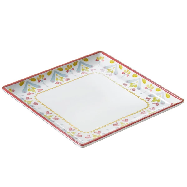 Piatto quadrato Linea Corf&ugrave; - 17 x 17 x 2 cm - melamina - Leone