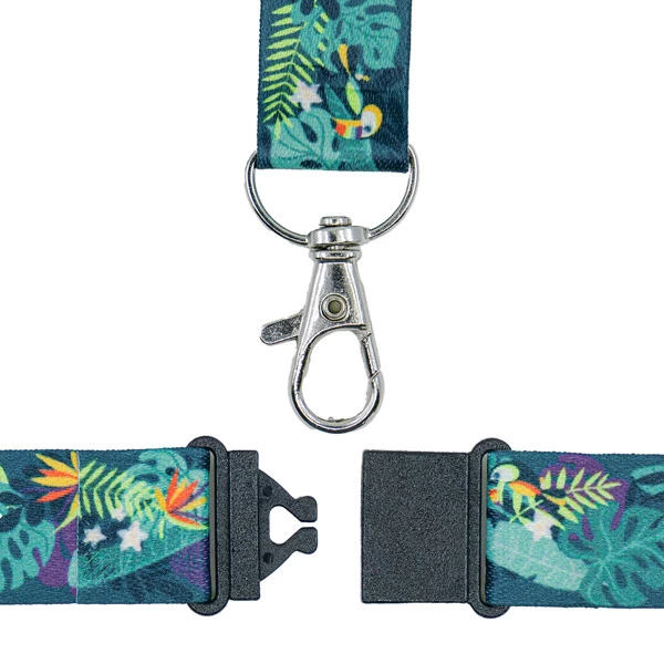 Cordoncino per portabadge - in Rpet - fantasia tropicale - 440 x 20 mm - Avery - Conf. 10 pezzi